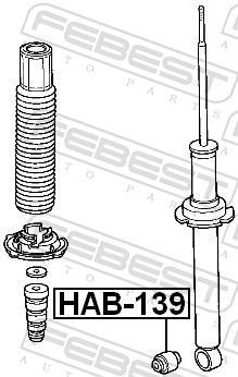 Douille, amortisseur FEBEST ref. HAB-139