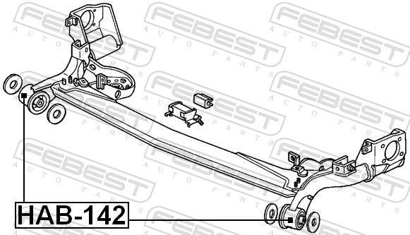Silent bloc de suspension FEBEST HAB-142