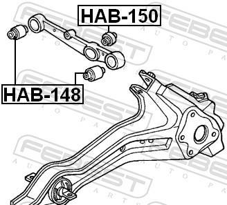 Silent bloc de suspension FEBEST ref. HAB-148