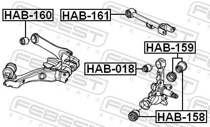 Silent bloc de suspension FEBEST ref. HAB-161