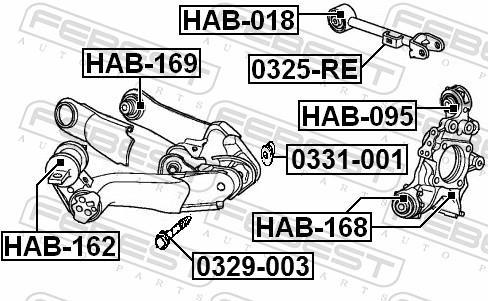 Silent bloc de suspension FEBEST HAB-169