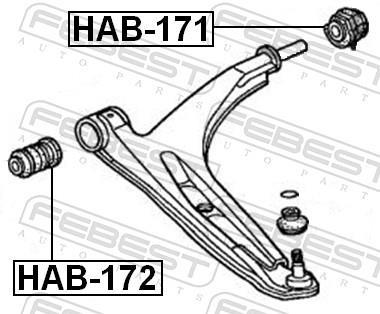 Silent bloc de suspension FEBEST HAB-172