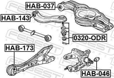 Silent bloc de suspension FEBEST ref. HAB-173