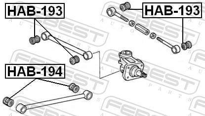 Silent bloc de suspension FEBEST HAB-194