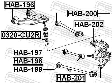 Silent bloc de suspension FEBEST HAB-199