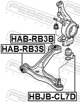 Silent bloc de suspension FEBEST HAB-RB3S
