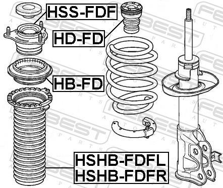 Roulement, coupelle de suspension FEBEST HB-FD