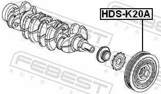 Poulie damper (Poulie de vilebrequin) FEBEST ref. HDS-K20A