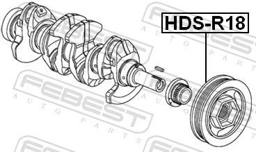 Poulie damper (Poulie de vilebrequin) FEBEST ref. HDS-R18