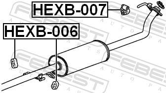 Kit de montagem, linha de escape FEBEST ref. HEXB-007
