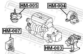 Suspension, boîte automatique FEBEST ref. HM-003