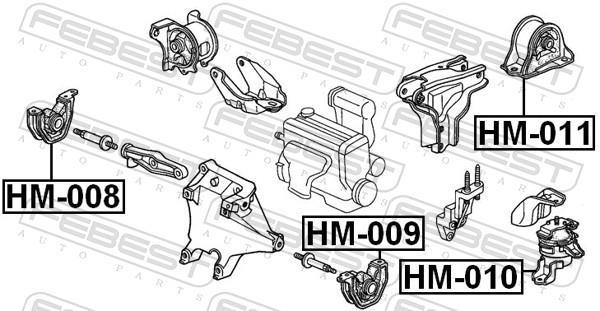 Support moteur (Silent bloc moteur) FEBEST ref. HM-009