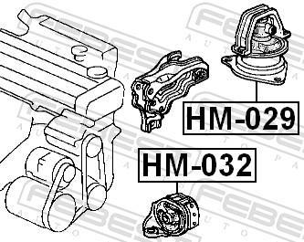 Support moteur (Silent bloc moteur) FEBEST HM-029