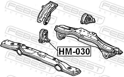 Support moteur (Silent bloc moteur) FEBEST ref. HM-030
