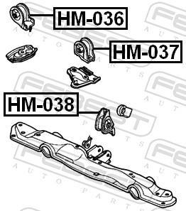 Support moteur (Silent bloc moteur) FEBEST ref. HM-038