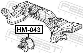 Support moteur (Silent bloc moteur) FEBEST ref. HM-043