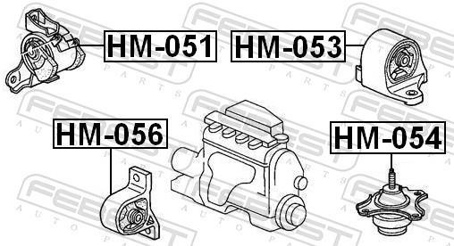 Support moteur (Silent bloc moteur) FEBEST ref. HM-053