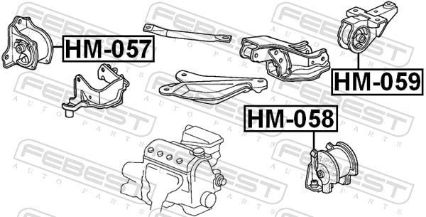 Support moteur (Silent bloc moteur) FEBEST HM-057