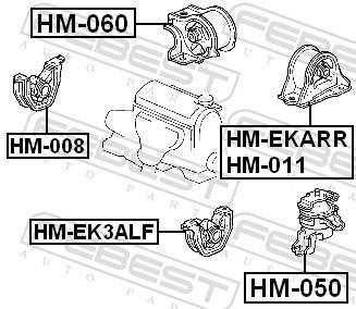 Support moteur (Silent bloc moteur) FEBEST ref. HM-060