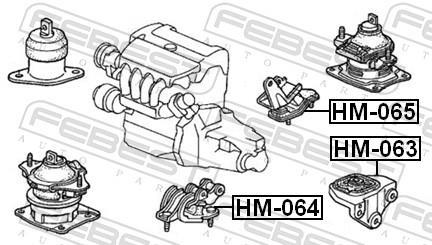 Soporte elástico de caja de cambios FEBEST ref. HM-065
