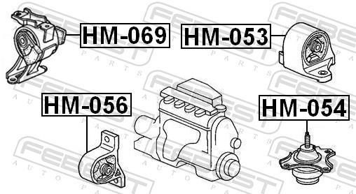 Support moteur (Silent bloc moteur) FEBEST ref. HM-069