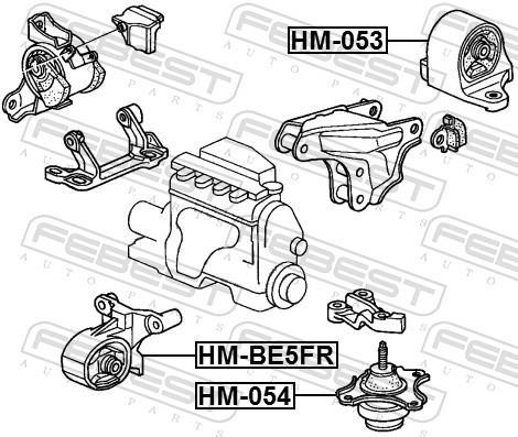 Support moteur (Silent bloc moteur) FEBEST ref. HM-BE5FR