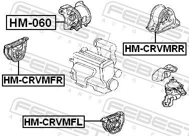 Support moteur (Silent bloc moteur) FEBEST ref. HM-CRVMFL