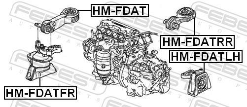 Support moteur (Silent bloc moteur) FEBEST HM-FDATFR