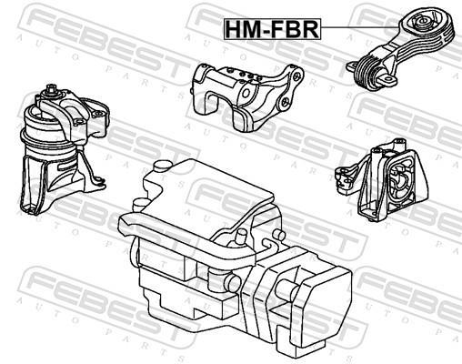 Support moteur (Silent bloc moteur) FEBEST HM-FDR