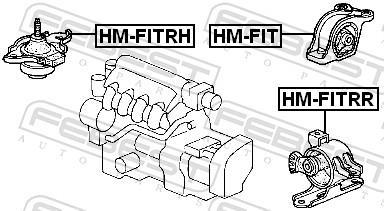 Support moteur (Silent bloc moteur) FEBEST HM-FITRH