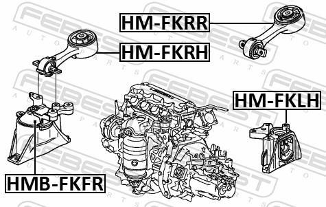 Support moteur (Silent bloc moteur) FEBEST HM-FKRR