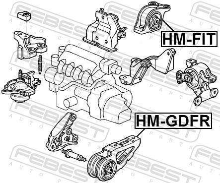 Support moteur (Silent bloc moteur) FEBEST HM-GDFR