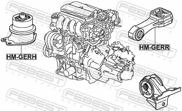Support moteur (Silent bloc moteur) FEBEST ref. HM-GERH