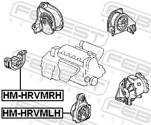 Support moteur (Silent bloc moteur) FEBEST ref. HM-HRVMLH