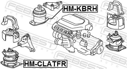 Support moteur (Silent bloc moteur) FEBEST HM-KBRH