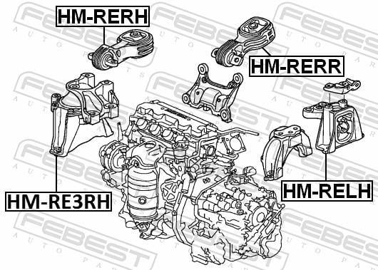 Soporte, motor FEBEST ref. HM-RERR