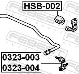 Suspension, stabilisateur FEBEST ref. HSB-002