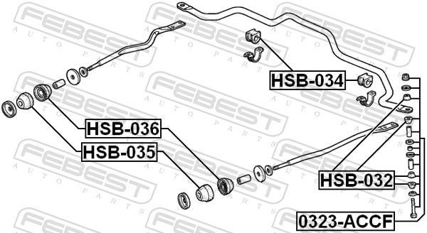 Suspension, stabilisateur FEBEST ref. HSB-034