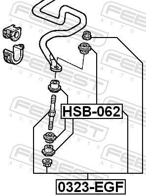 Suspension, jambe d'essieu FEBEST ref. HSB-062
