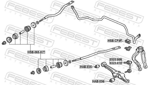 Silent bloc de suspension FEBEST ref. HSB-065-KIT