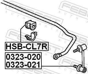 Rolamento de barra estabilizadora FEBEST ref. HSB-CL7R