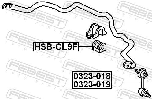 Rolamento de barra estabilizadora FEBEST ref. HSB-CL9F