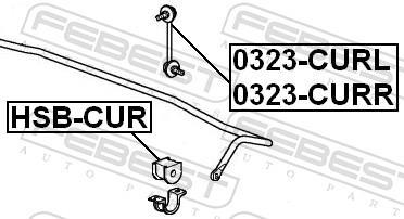Suspension, stabilisateur FEBEST HSB-CUR