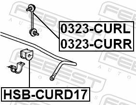 Suspension, stabilisateur FEBEST ref. HSB-CURD17