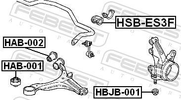 Soporte, estabilizador FEBEST ref. HSB-ES3F