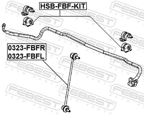 Suspension, stabilisateur FEBEST ref. HSB-FBF-KIT