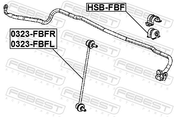 Suspension, stabilisateur FEBEST HSB-FBF