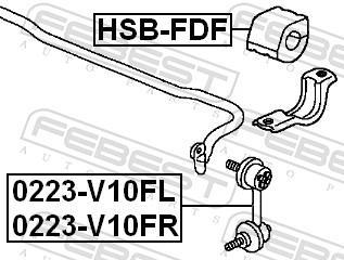 Rolamento de barra estabilizadora FEBEST ref. HSB-FDF