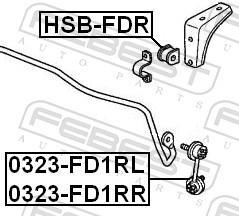 Suspension, stabilisateur FEBEST ref. HSB-FDR