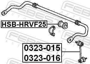 Rolamento de barra estabilizadora FEBEST ref. HSB-HRVF25